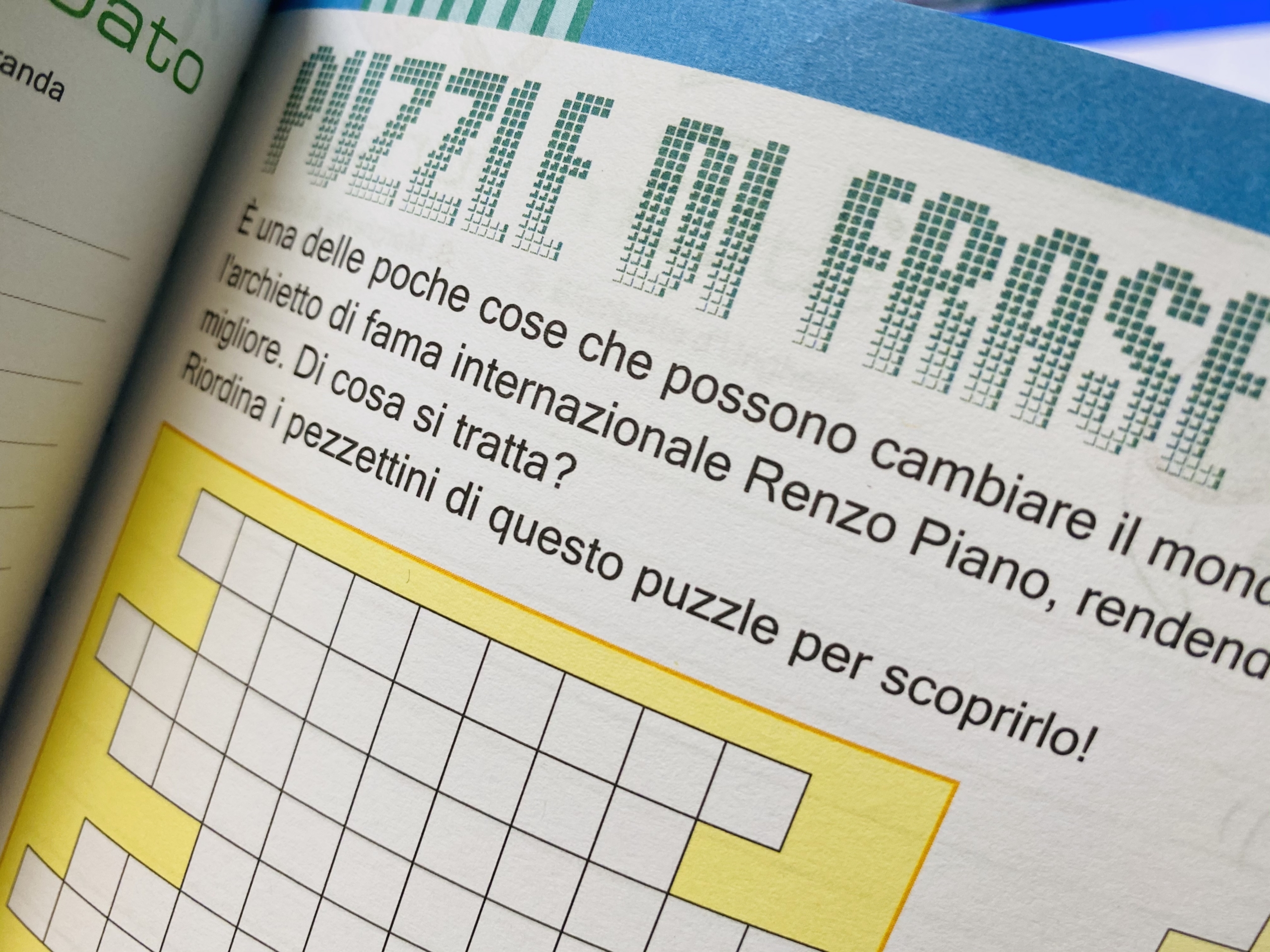 Puzzle di frase / 16 novembre 2020